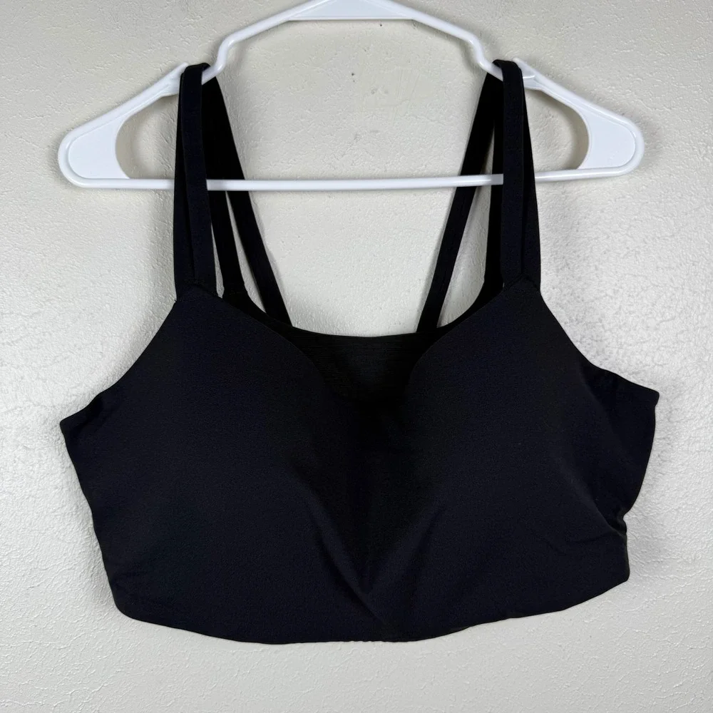 Nike Zenvy Dri-FIT Light Support V-Neck Sports Bra Black Womens 1X‎